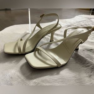 Massimo Dutti Cream White Sandal Heels